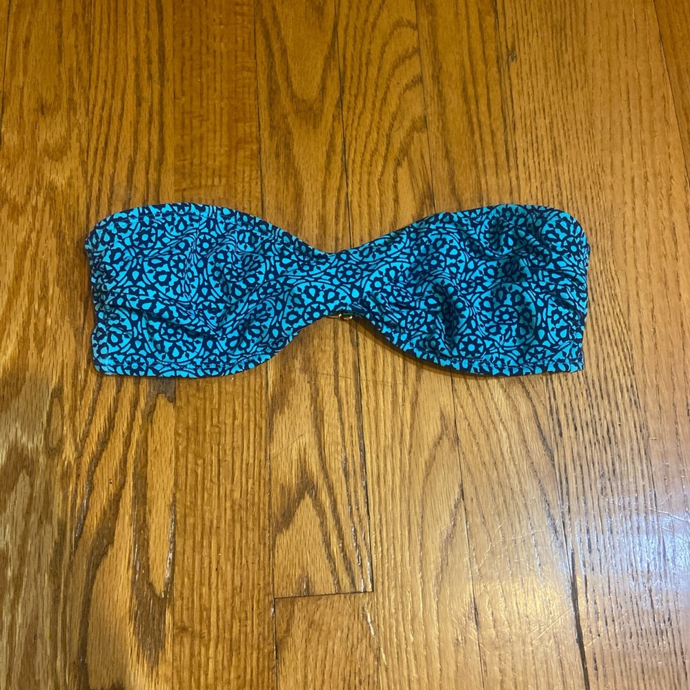 Tommy Hilfiger Teal Patterned Bikini Top